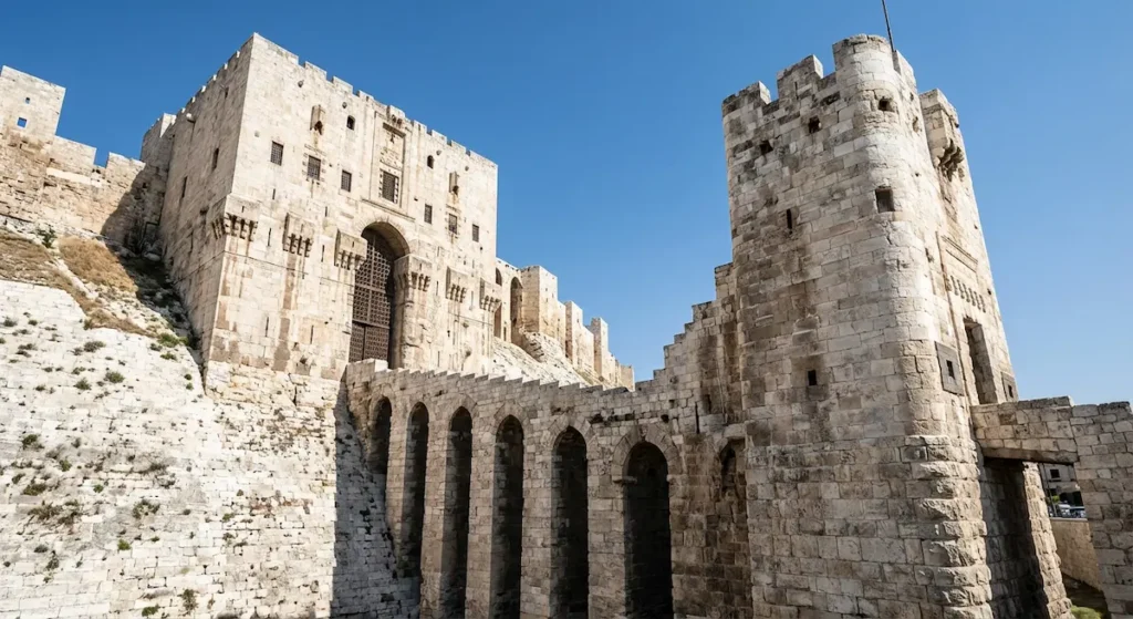 جسر قلعة حلب المحصن والخندق الدفاعي