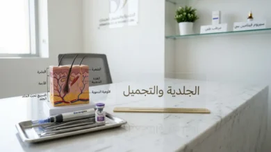 صورة توضيحية لأدوات عيادة الجلدية والتجميل