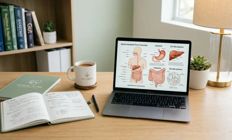 مكتب طبي عصري يعكس الدقة والاحترافية في مراجعة المحتوى الطبي لأمراض الجهاز الهضمي