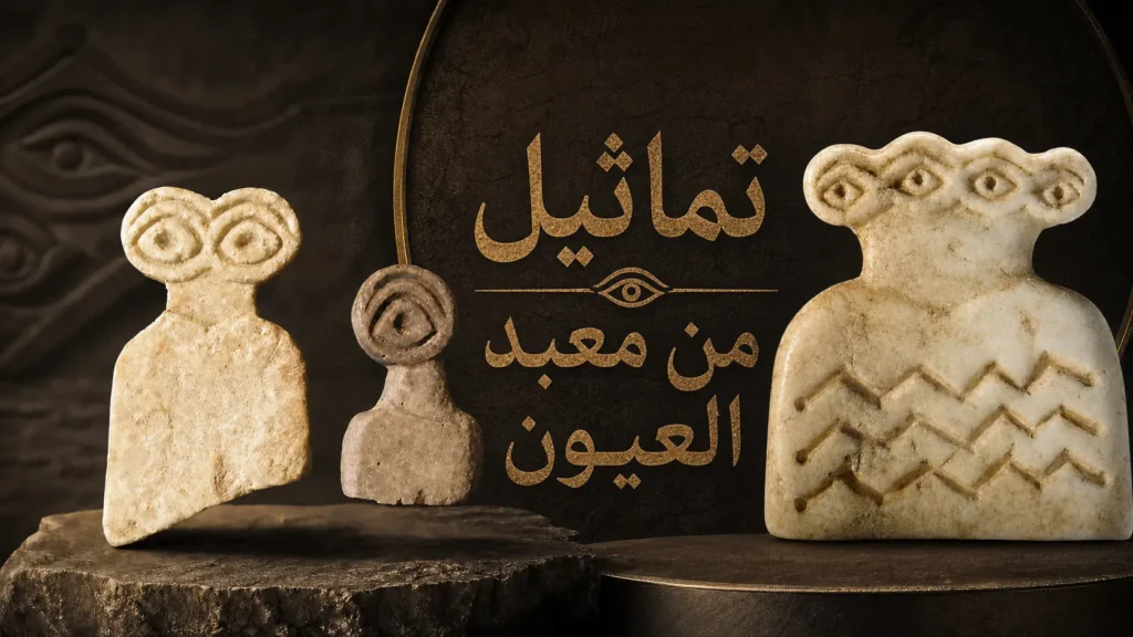 تماثيل من معبد العيون في موقع تل براك الاثرية في سوريا