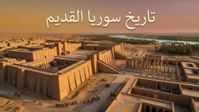 منظر جوي لمدينة سورية قديمة على ضفاف الفرات في العصر البرونزي