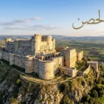 قلعة الحصن في سوريا على قمة تلة تشرف على سهل البقيعة في ريف حمص الغربي