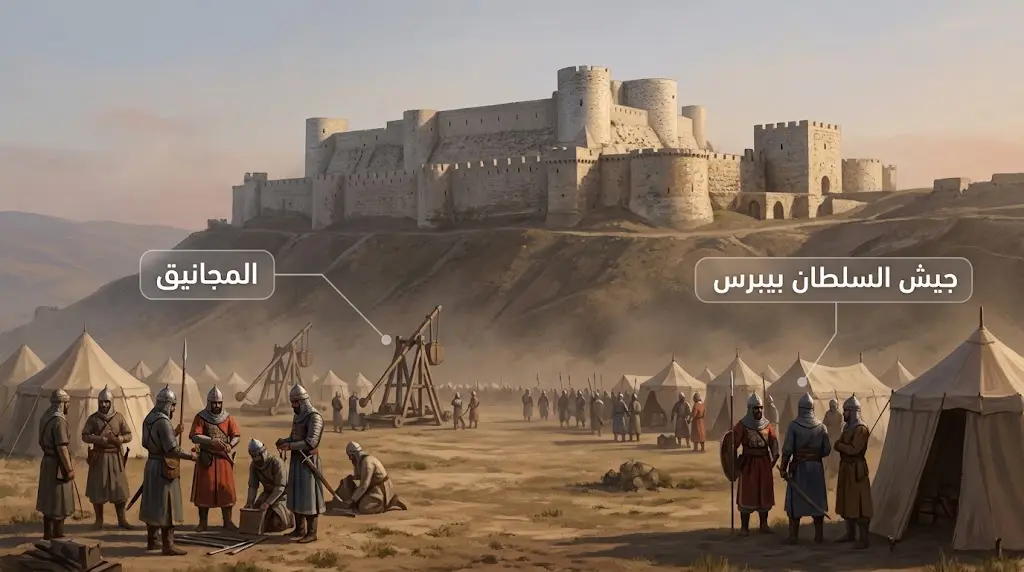 إعادة تصور تاريخي لحصار السلطان المملوكي الظاهر بيبرس على قلعة الحصن سنة 1271