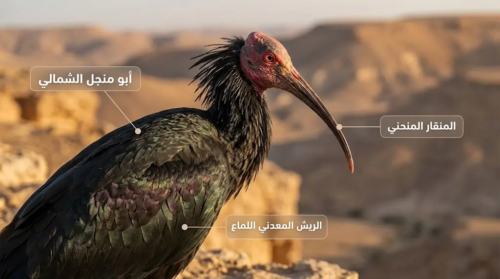 طائر أبو منجل الشمالي في بادية تدمر