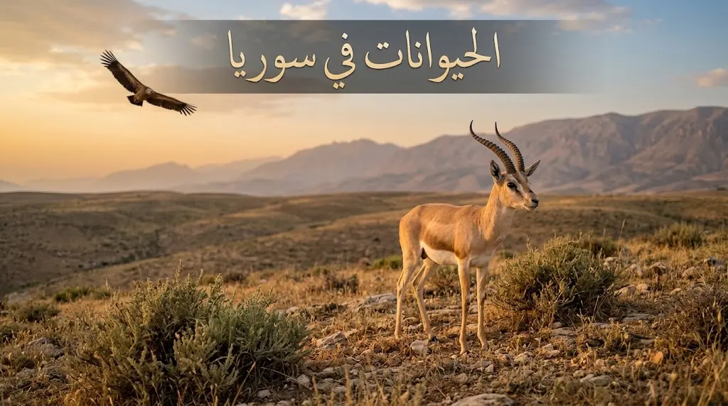 غزال الدرق في سهوب جبل عبد العزيز يمثل التنوع الحيواني في سوريا